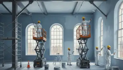 Durham, NC commercial painting crew applying durable exterior coatings to a business property