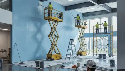 Commercial painting crew in Durham, NC protecting business properties with professional exterior paint application