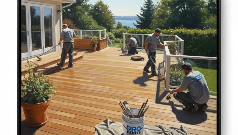 Durham, NC deck painting service by Durham Paint Pros for durable outdoor finishes