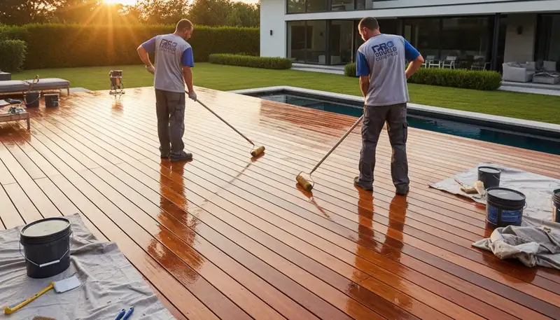 Professional deck sealing service in Durham, NC to protect wood decks from sun and humidity