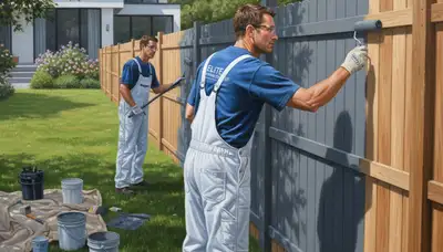 Durham, NC fence painting by Durham Paint Pros protects wood fences from humidity and sun