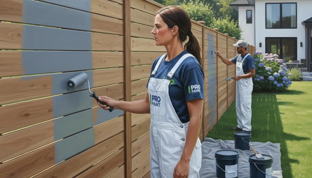 Fence painting in Durham, NC by Durham Paint Pros to protect wood from sun and humidity