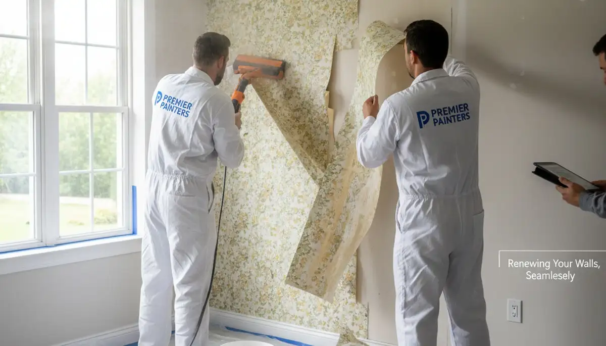 Professional wallpaper removal service in Durham, NC, for smooth wall prep and paint-ready finishes